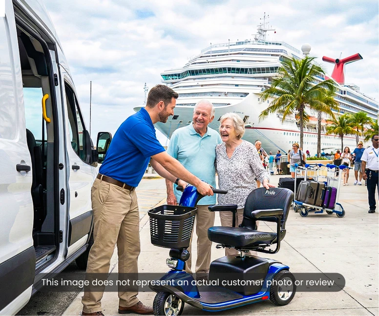 Customer using Scooter extra grande e resistente